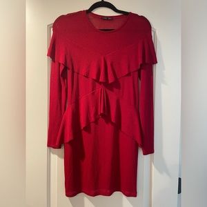 Zara sheer red dress size S
